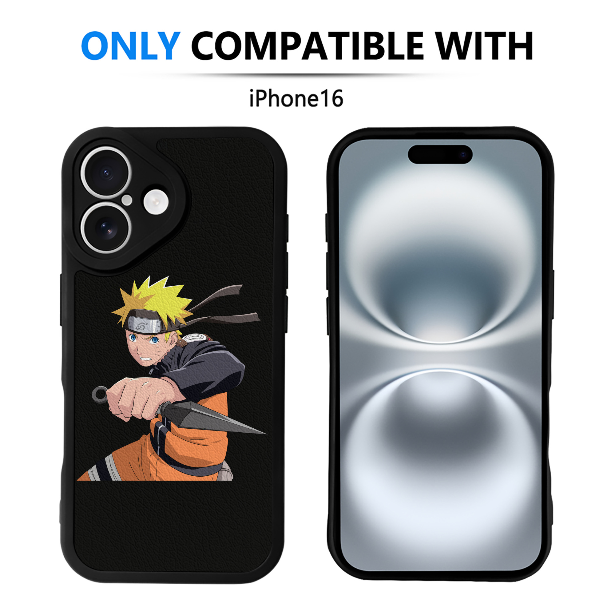 （画像用） NARUTO -ナルト- うずまき ナルト Uzumaki Naruto 【iPhone 16シリーズ対応】シリコンスマホケース（レザー調） 材質：シリコン